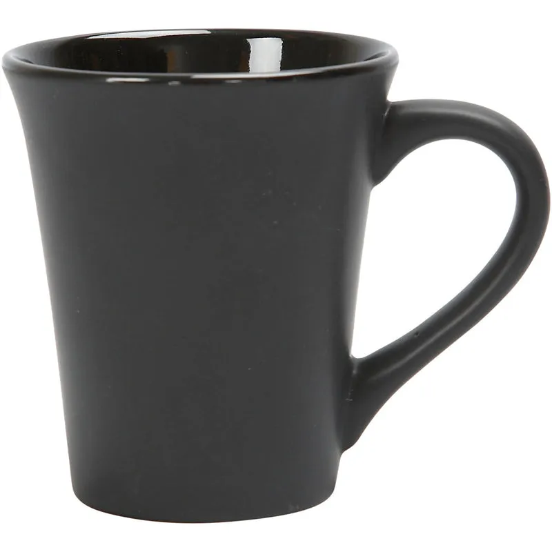 Muggar, H: 10 cm, Dia. 5,9-8,7 cm, 300 ml, ca. 300 ml, svart, 12 st./ 1 förp. [HOB-55609]