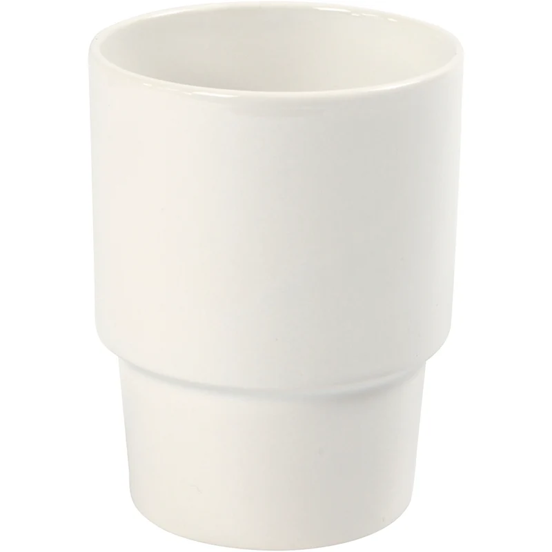Mugg, H: 11 cm, Dia. 8,5 cm, vit, 1st./ 1 st. [HOB-55607]