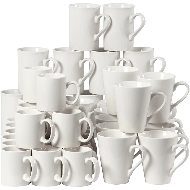 Muggar, H: 7-10 cm, vit, 48 st./ 1 förp. [HOB-55601]