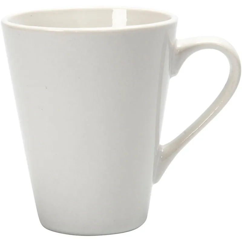 Muggar, H: 10 cm, Dia. 5-8 cm, 250 ml, vit, 12 st./ 1 förp. [HOB-55598]