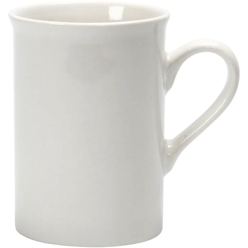 Muggar, H: 10 cm, Dia. 7,4 cm, 245 ml, vit, 1 st. [HOB-555970]