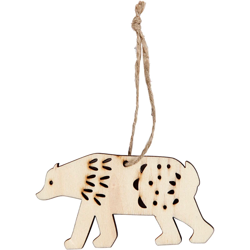 Ornament, isbjörn, H: 4,5 cm, D: 0,5 cm, B: 7,5 cm, 4 st./ 1 förp. [HOB-55320]