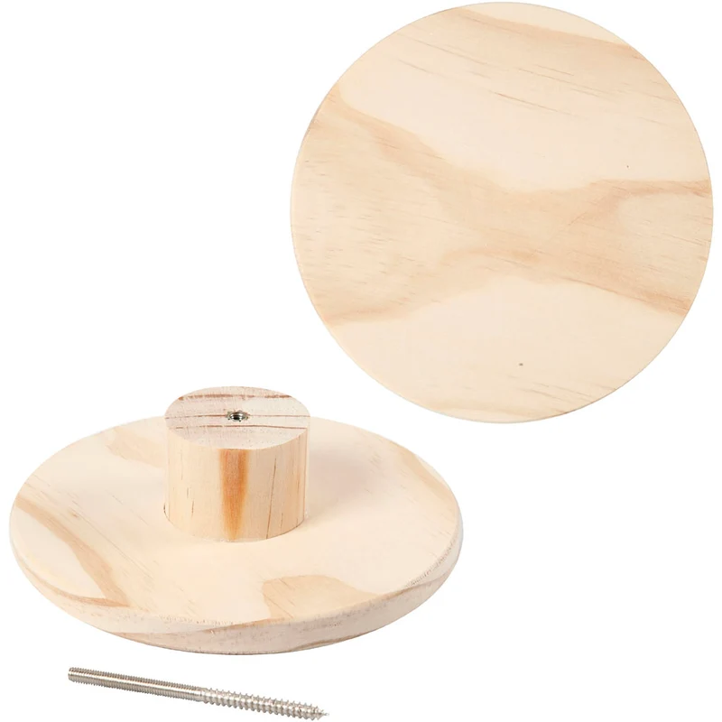 Träknopp, rund, D: 4,5 cm, Dia. 15 cm, 1 st. [HOB-54407]