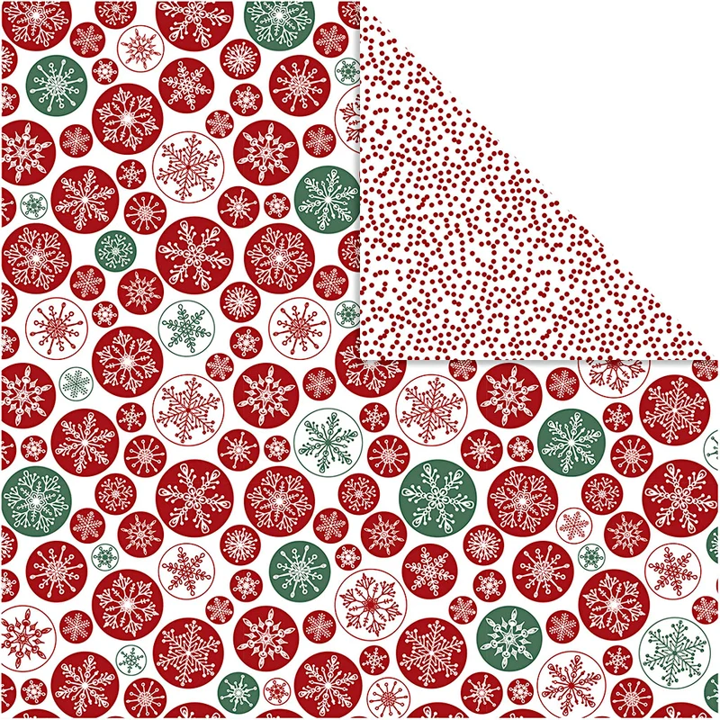 Designpapper, snöflingor & prickar, ark 30,5x30,5 cm, 180 g, 5 ark/ 1 förp. [HOB-22522]