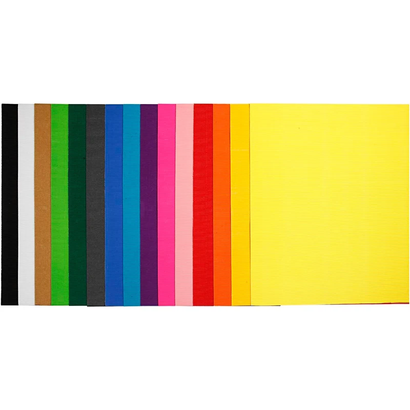 Wellpapp, ark 50x70 cm, 80 g, mixade färger, 15 ark/ 1 förp. [HOB-21926]