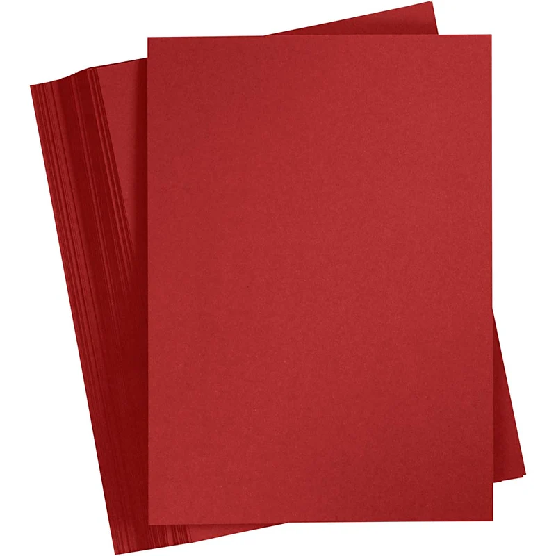 Färgad Kartong, A4, ark 210x297 mm, 180 g, mörkröd, 100 ark/ 1 förp. [HOB-21729]