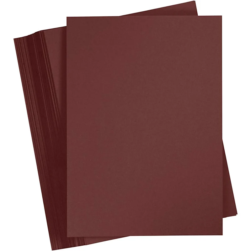 Färgad Kartong, A4, ark 210x297 mm, 180 g, mörkbrun, 100 ark/ 1 förp. [HOB-21725]