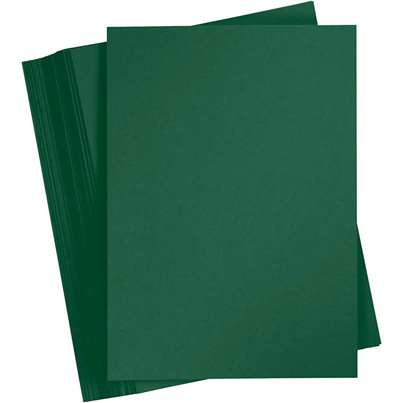 Färgad Kartong, A4, ark 210x297 mm, 180 g, mörkgrön, 100 ark/ 1 förp. [HOB-21724]