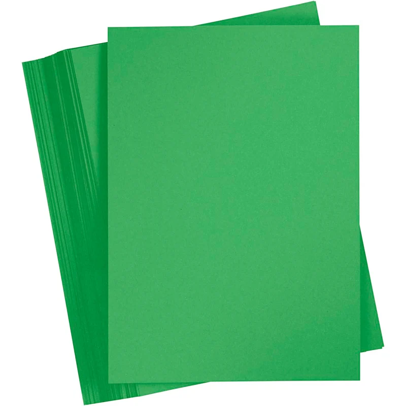 Färgad Kartong, A4, ark 210x297 mm, 180 g, gräsgrön, 100 ark/ 1 förp. [HOB-21723]