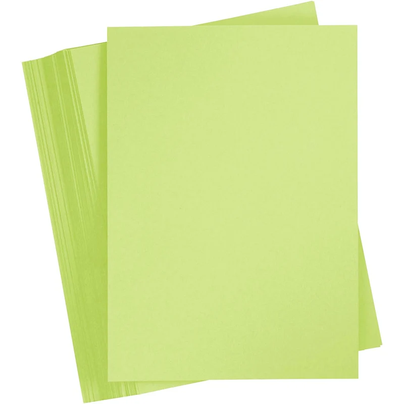 Färgad Kartong, A4, ark 210x297 mm, 180 g, ljusgrön, 100 ark/ 1 förp. [HOB-21722]