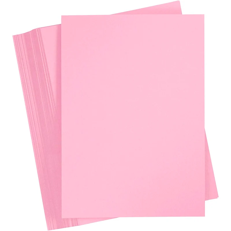 Färgad Kartong, A4, ark 210x297 mm, 180 g, ljusrosa, 100 ark/ 1 förp. [HOB-21716]