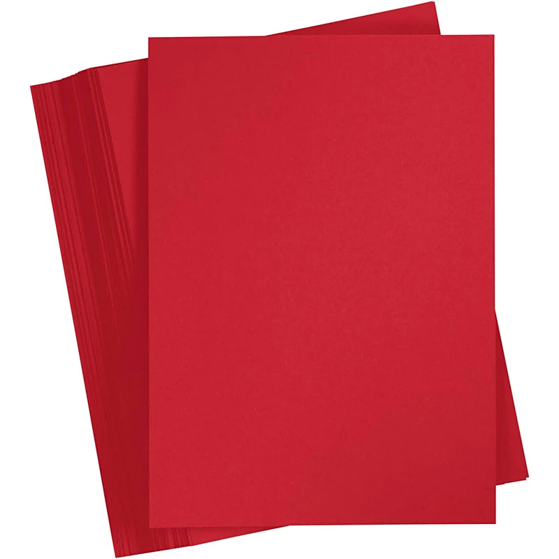 Färgad Kartong, A4, ark 210x297 mm, 180 g, julröd, 100 ark/ 1 förp. [HOB-21715]
