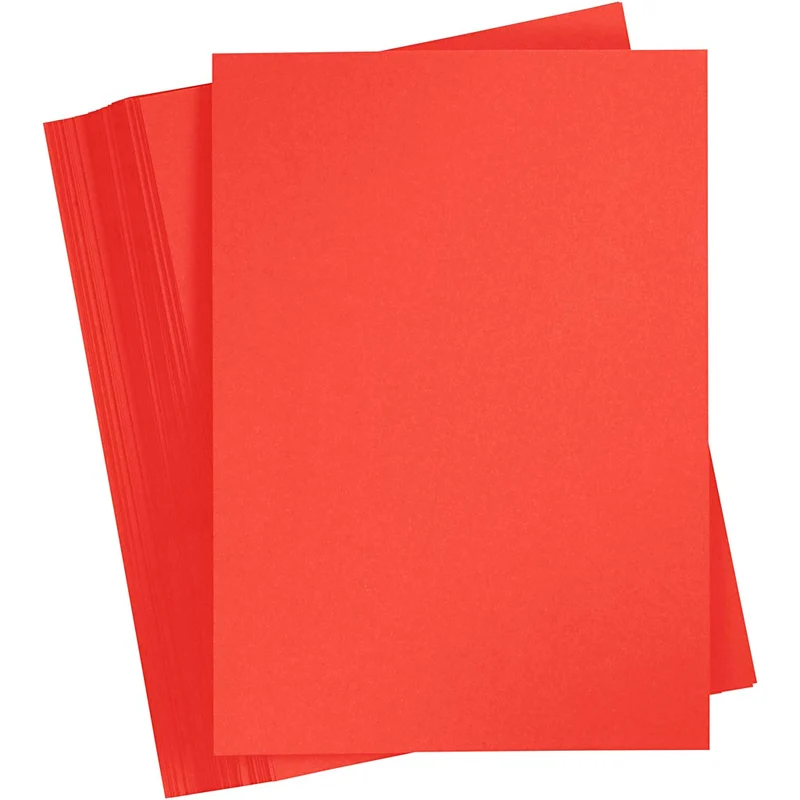 Färgad Kartong, A4, ark 210x297 mm, 180 g, röd, 100 ark/ 1 förp. [HOB-21714]