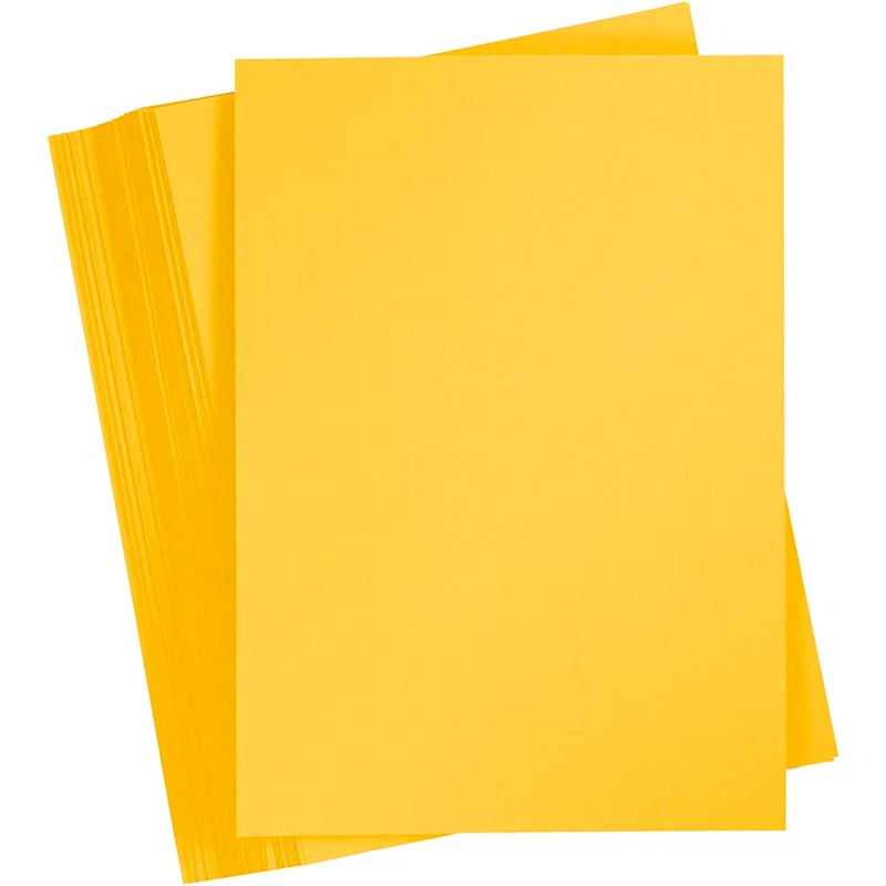 Färgad Kartong, A4, ark 210x297 mm, 180 g, solgul, 100 ark/ 1 förp. [HOB-21712]