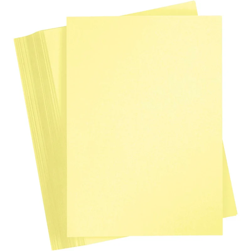 Färgad Kartong, A4, ark 210x297 mm, 180 g, ljusgul, 100 ark/ 1 förp. [HOB-21711]