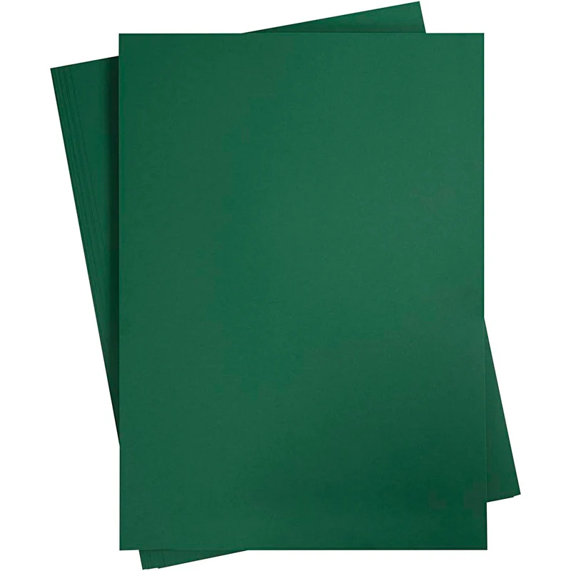Färgad Kartong, A2, ark 420x594 mm, 180 g, mörkgrön, 10 ark/ 1 förp. [HOB-21524]