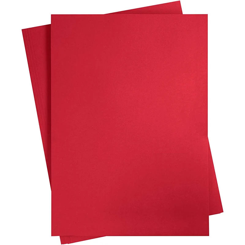 Färgad Kartong, A2, ark 420x594 mm, 180 g, julröd, 10 ark/ 1 förp. [HOB-21515]