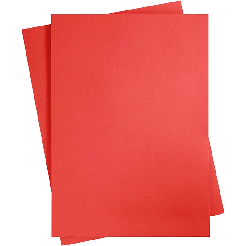 Färgad Kartong, A2, ark 420x594 mm, 180 g, röd, 10 ark/ 1 förp. [HOB-21514]