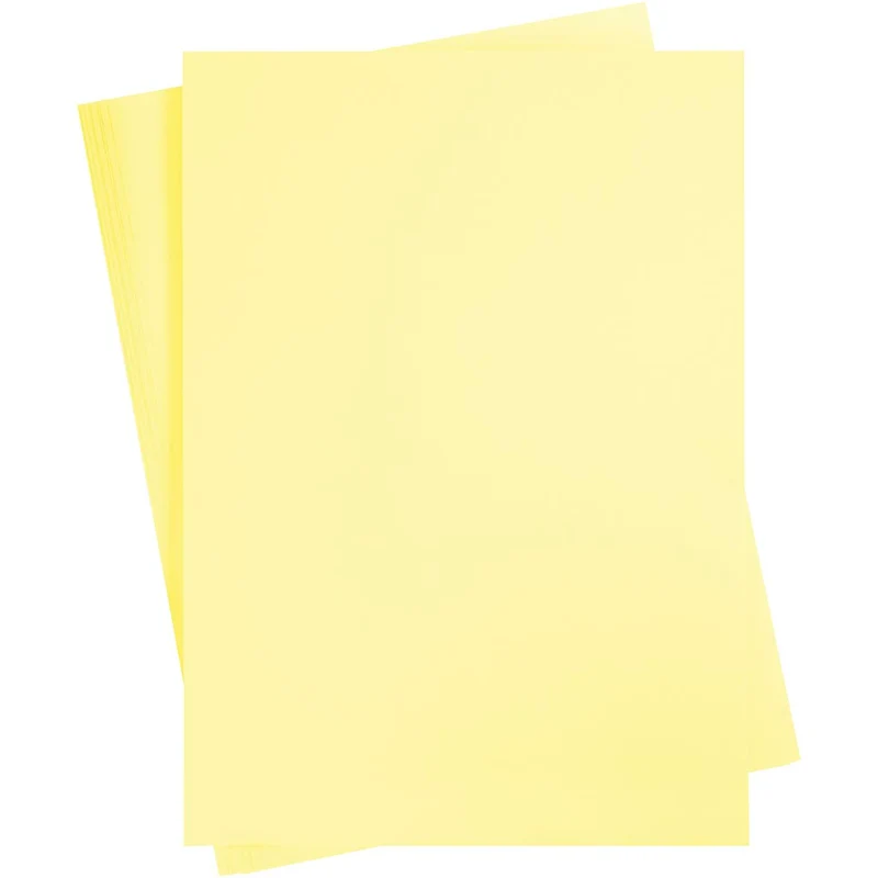 Färgad Kartong, A2, 420x594 mm, 180 g, ljusgul, 10ark/ 1 förp. [HOB-21511]