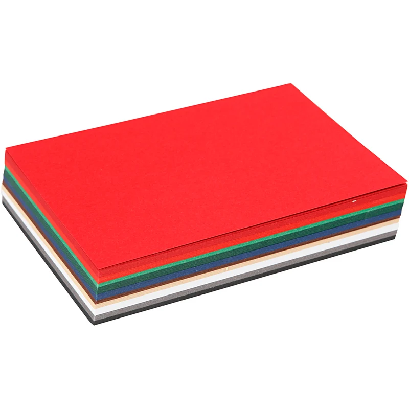 Julkartong, A6, ark 105x148 mm, 180 g, mixade färger, 120 mix. ark/ 1 förp. [HOB-214460]