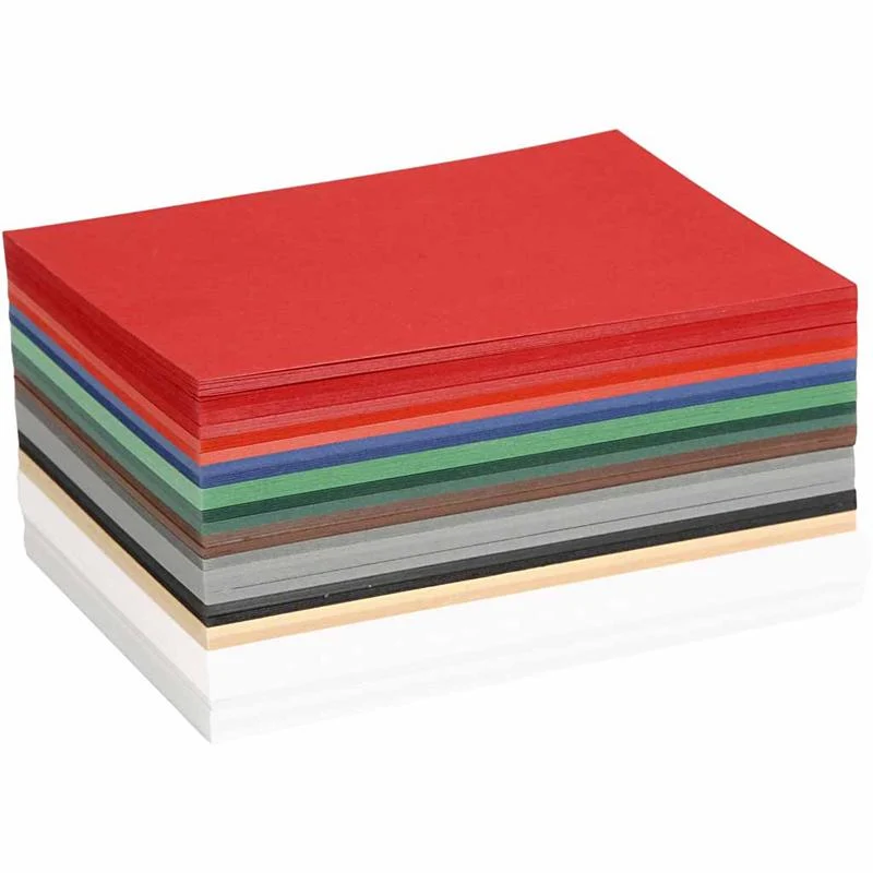 Julkartong, A6, ark 105x148 mm, 180 g, mixade färger, 300 mix. ark/ 1 förp. [HOB-21446]
