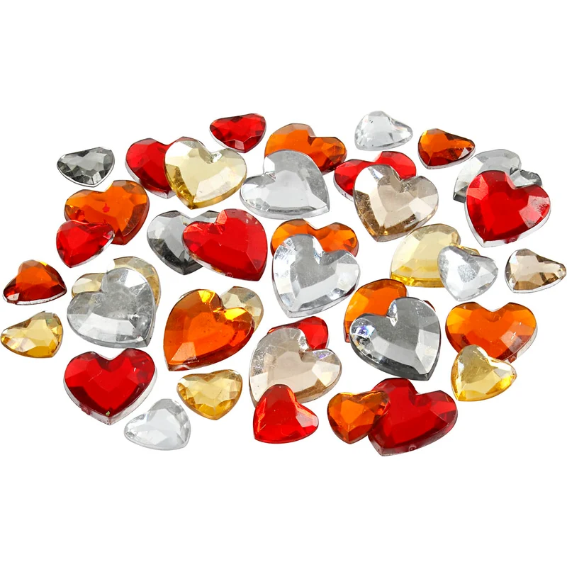 Rhinestones, stl. 6+10+14 mm, röd harmoni , 252 st./ 1 förp. [HOB-52186]