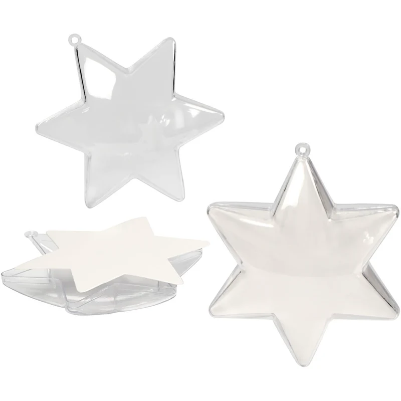 Dekostjärna, H: 10 cm, transparent, 5 st./ 1 förp. [HOB-52153]