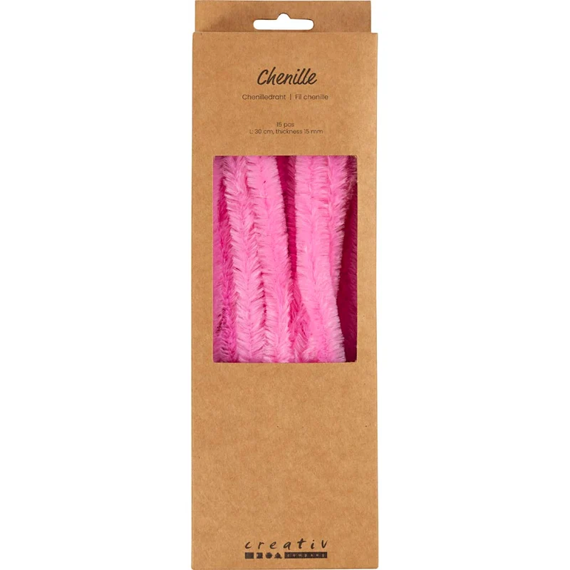 Piprensare, L: 30 cm, tjocklek 15 mm, rosa, 15 st./ 1 förp. [HOB-52101]