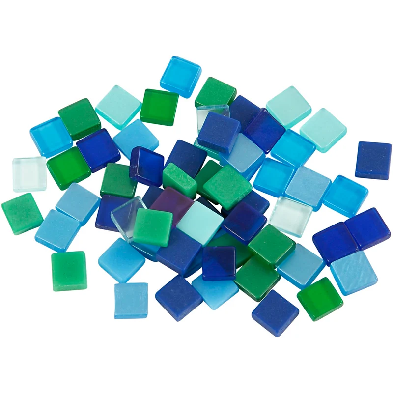 Minimosaik, stl. 5x5 mm, tjocklek 2 mm, blå/grön harmoni, 25 g/ 1 förp. [HOB-51929]