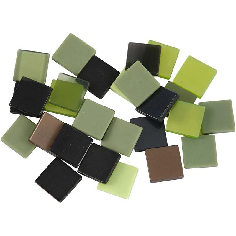 Minimosaik, stl. 10x10 mm, tjocklek 2 mm, grön, 25 g/ 1 förp. [HOB-51925]
