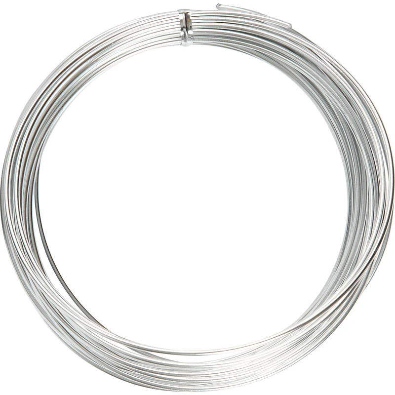 Aluminiumtråd, Rund, tjocklek 2 mm, silver, 10 m/ 1 rl. [HOB-518325]