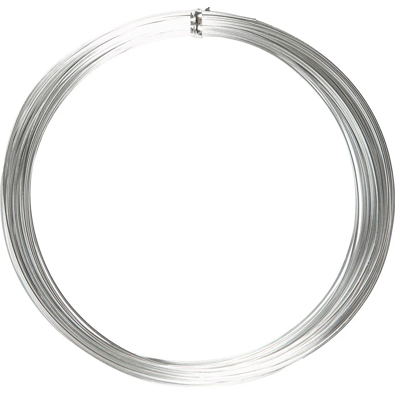 Aluminiumtråd, Rund, tjocklek 1 mm, silver, 16 m/ 1 rl. [HOB-518315]