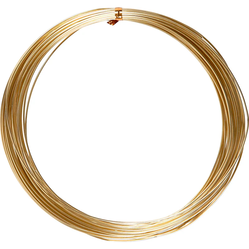 Aluminiumtråd, Rund, tjocklek 1 mm, guld, 16 m/ 1 rl. [HOB-518314]