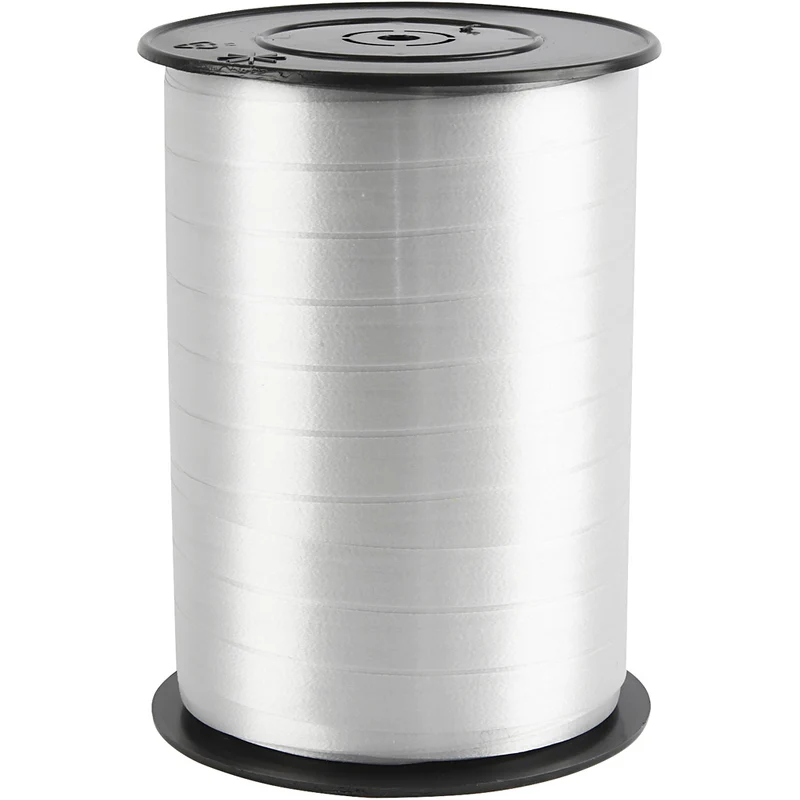 Presentsnöre, B: 10 mm, blank, silver, 250 m/ 1 rl. [HOB-20210]