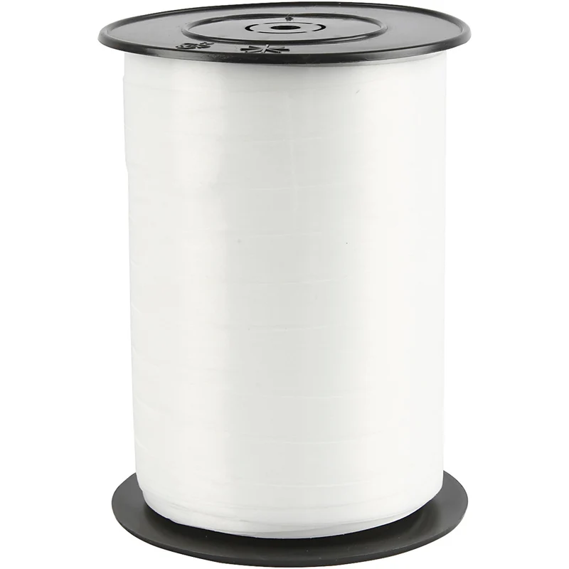 Presentsnöre, B: 10 mm, blank, vit, 250 m/ 1 rl. [HOB-20202]