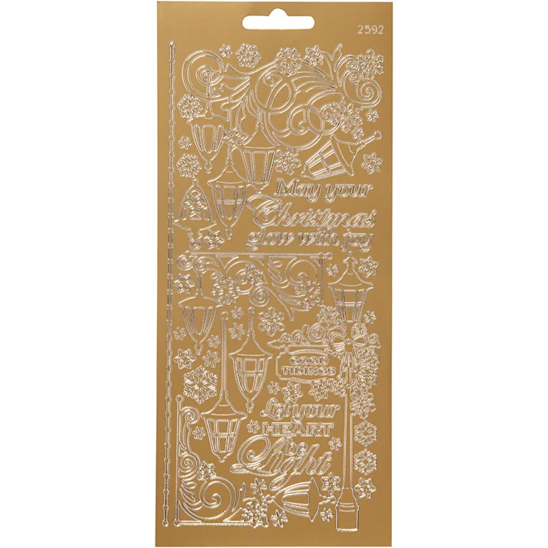 Stickers, lanternor, ark 10x23 cm, guld, 1 ark [HOB-170254]