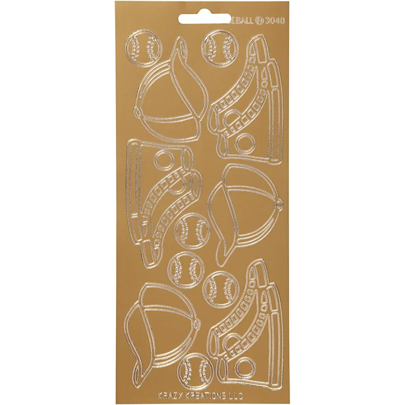 Stickers, sport, ark 10x23 cm, guld, 1 ark [HOB-170248]