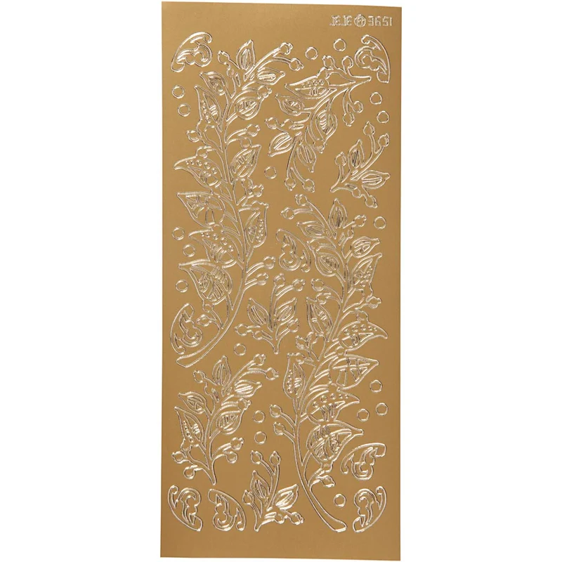 Stickers, blad, ark 10x23 cm, guld, 1 ark [HOB-170238]