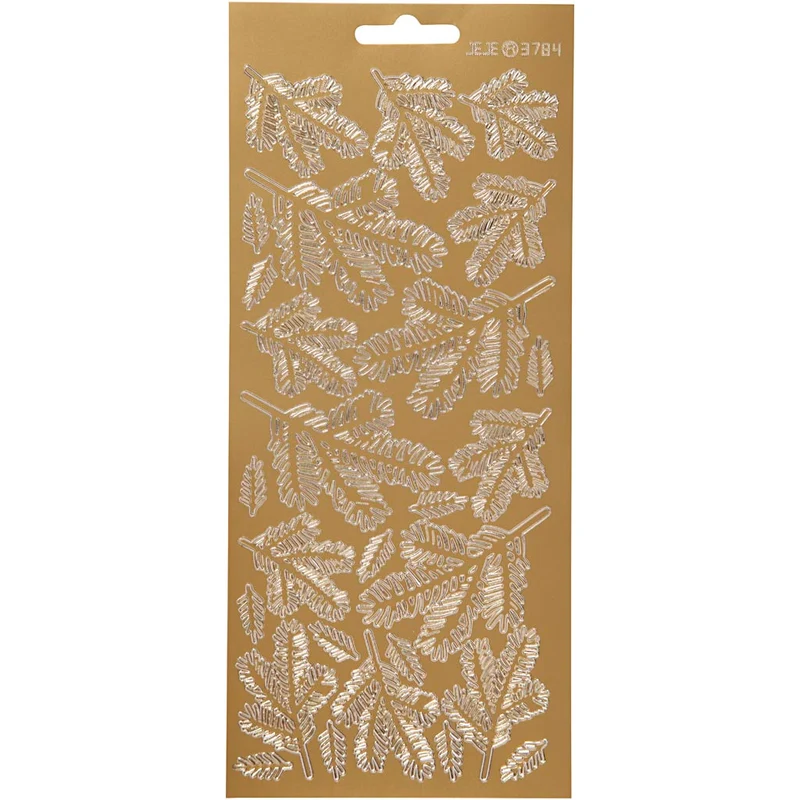 Stickers, kvistar, ark 10x23 cm, guld, 1 ark [HOB-170236]