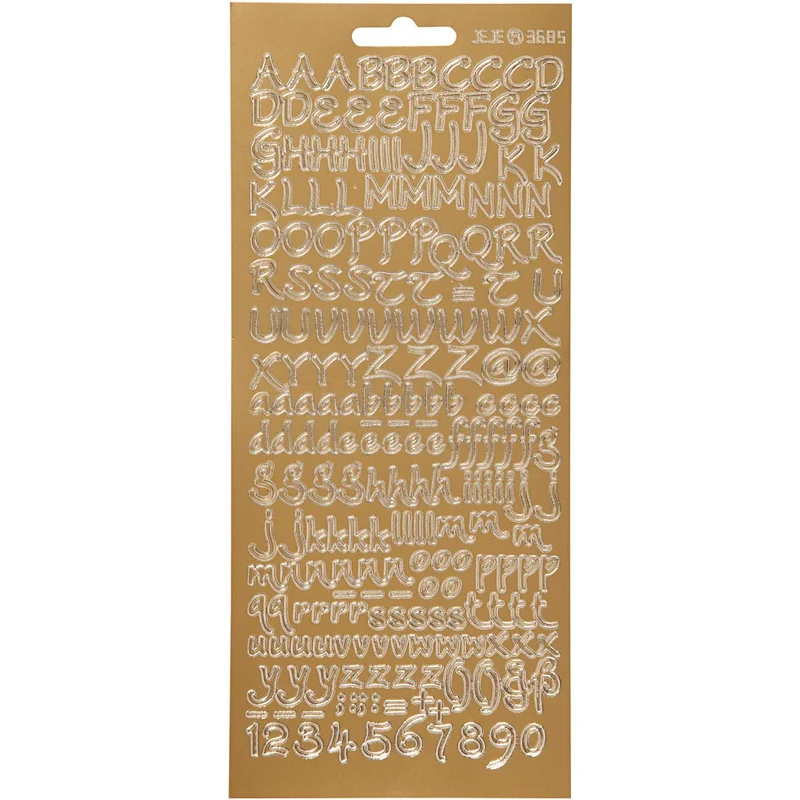 Stickers, bokstäver, ark 10x23 cm, guld, 1 ark [HOB-170226]