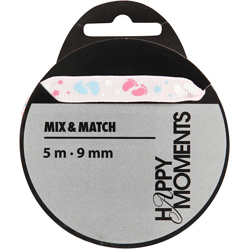 Dekorationsband, B: 9 mm, rosa, 5 m/ 1 rl. [HOB-525017]