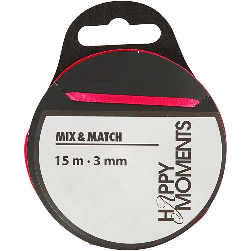 Satinband, B: 3 mm, rosa, 15 m/ 1 rl. [HOB-524509]
