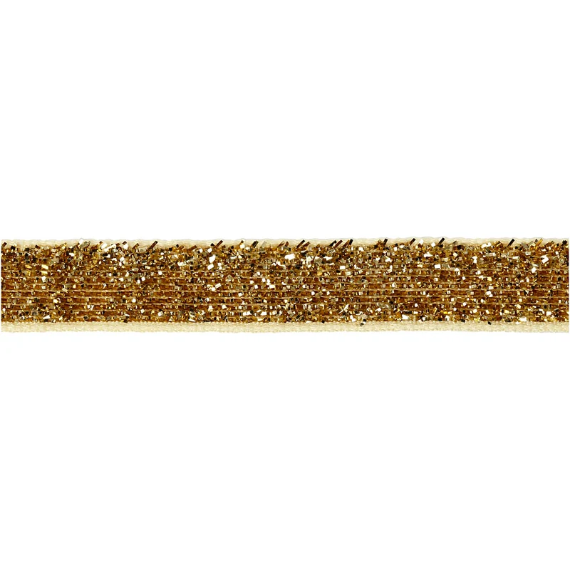 Dekorationsband, B: 10 mm, guld, 5 m/ 1 rl. [HOB-52444]