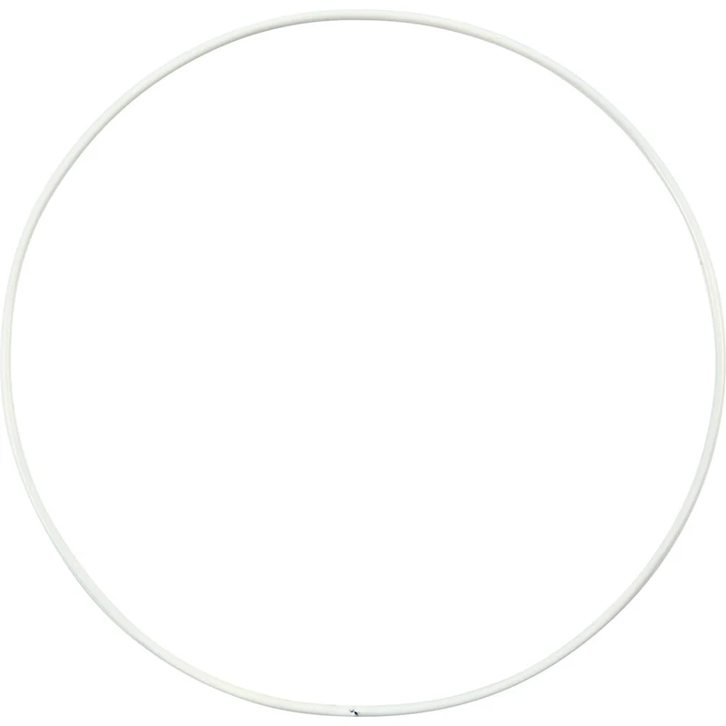 Metallring, Dia. 15 cm, tjocklek 2 mm, vit, 10 st./ 1 förp. [HOB-52410]