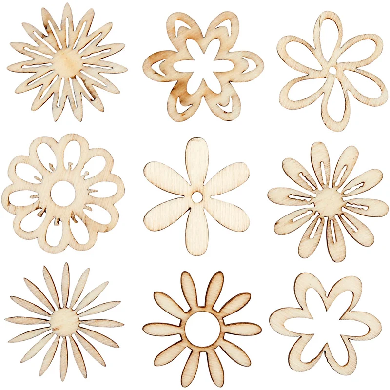 Trädekorationer, Blommor, stl. 28 mm, 45 st./ 1 förp. [HOB-52376]