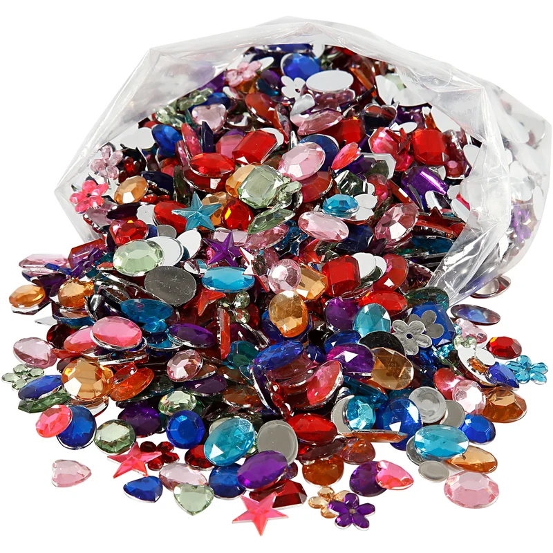 Rhinestones, stl. 5-15 mm, 1600 st./ 1 förp. [HOB-52288]