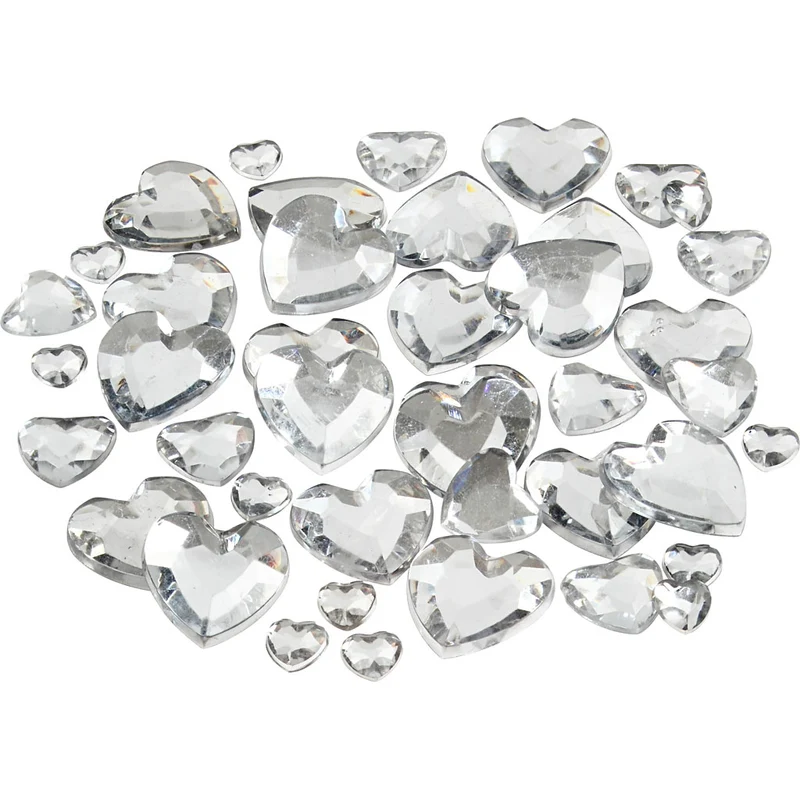 Rhinestones, stl. 6+10+14 mm, silver, 252 st./ 1 förp. [HOB-52242]