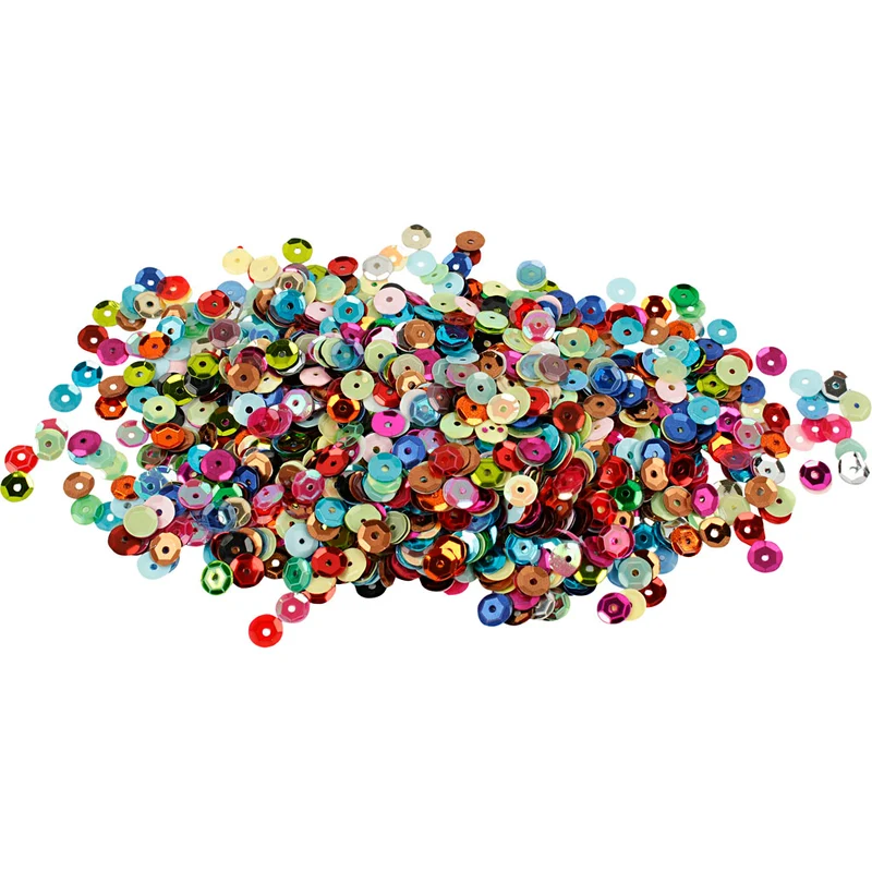 Paljetter, runda, stl. 6 mm, 100 g/ 1 förp. [HOB-52230]