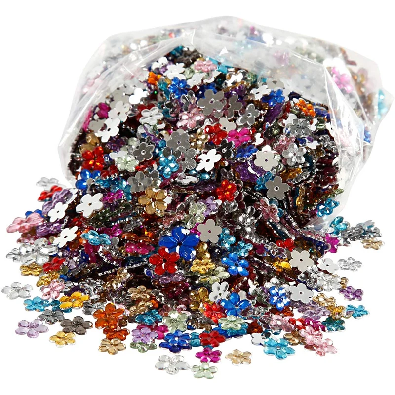 Rhinestones, Dia. 6+10+12 mm, mixade färger, 2520 st./ 1 förp. [HOB-52203]