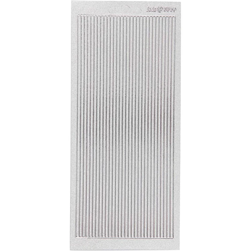 Stickers, bårder, ark 10x23 cm, silver, 1 ark [HOB-170172]